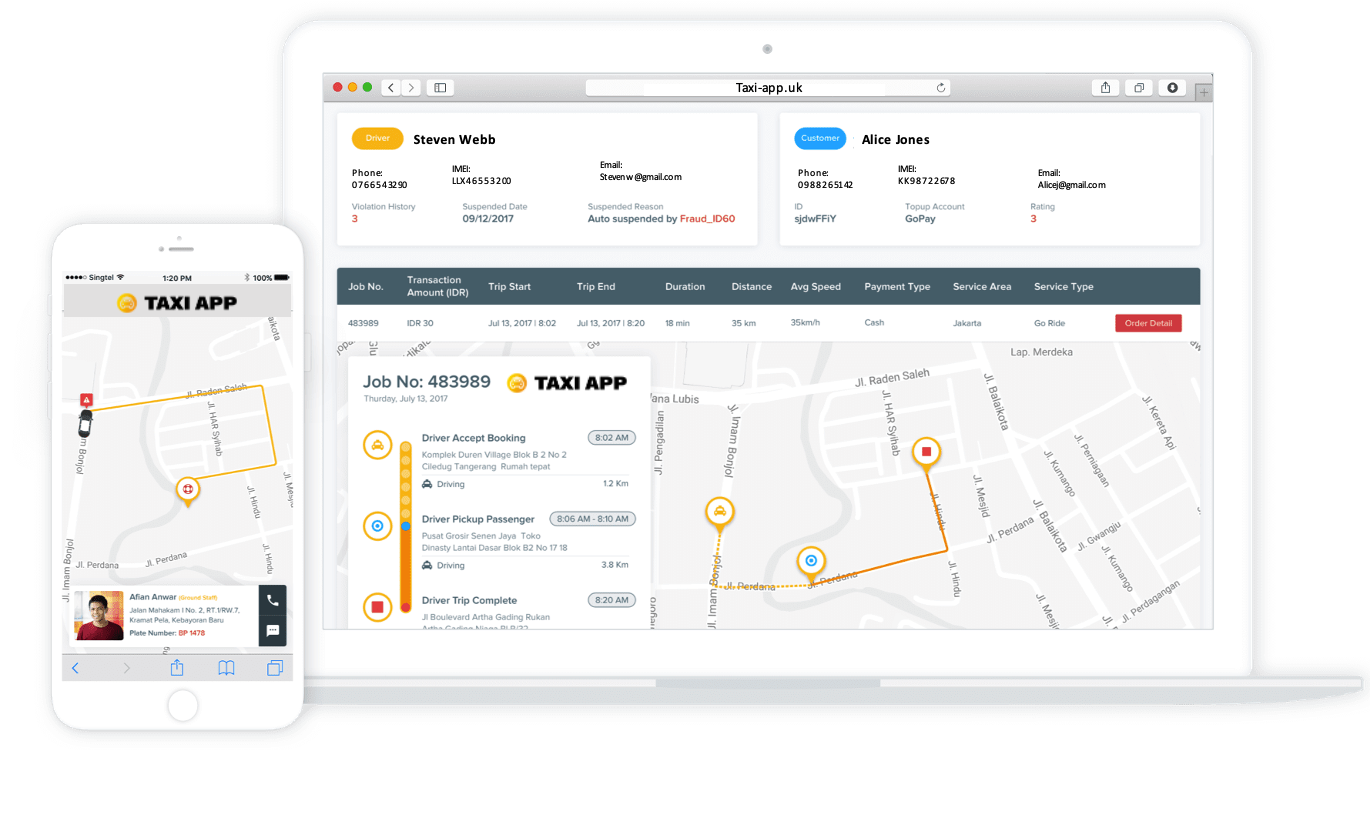 taxi app desktop dispatch